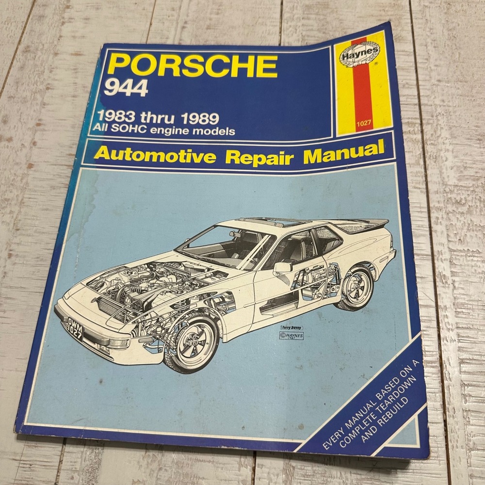 Porsche 944 Haynes Repair Manual 1983-1989 SOHC Engine 1027 DIY Service Guide